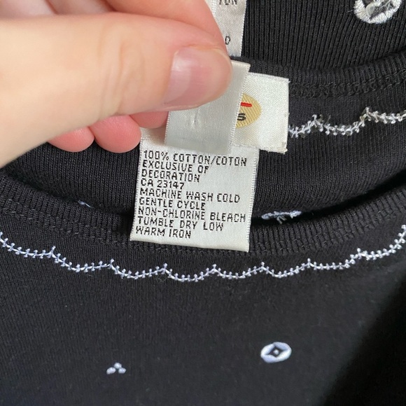 Vintage Talbots 100% Cotton Black Zip Up Sweater and Top Set - Picture 3 of 6